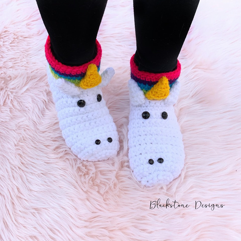 Crochet Pattern for Unicorn Slippers CHILD Size - Etsy Israel