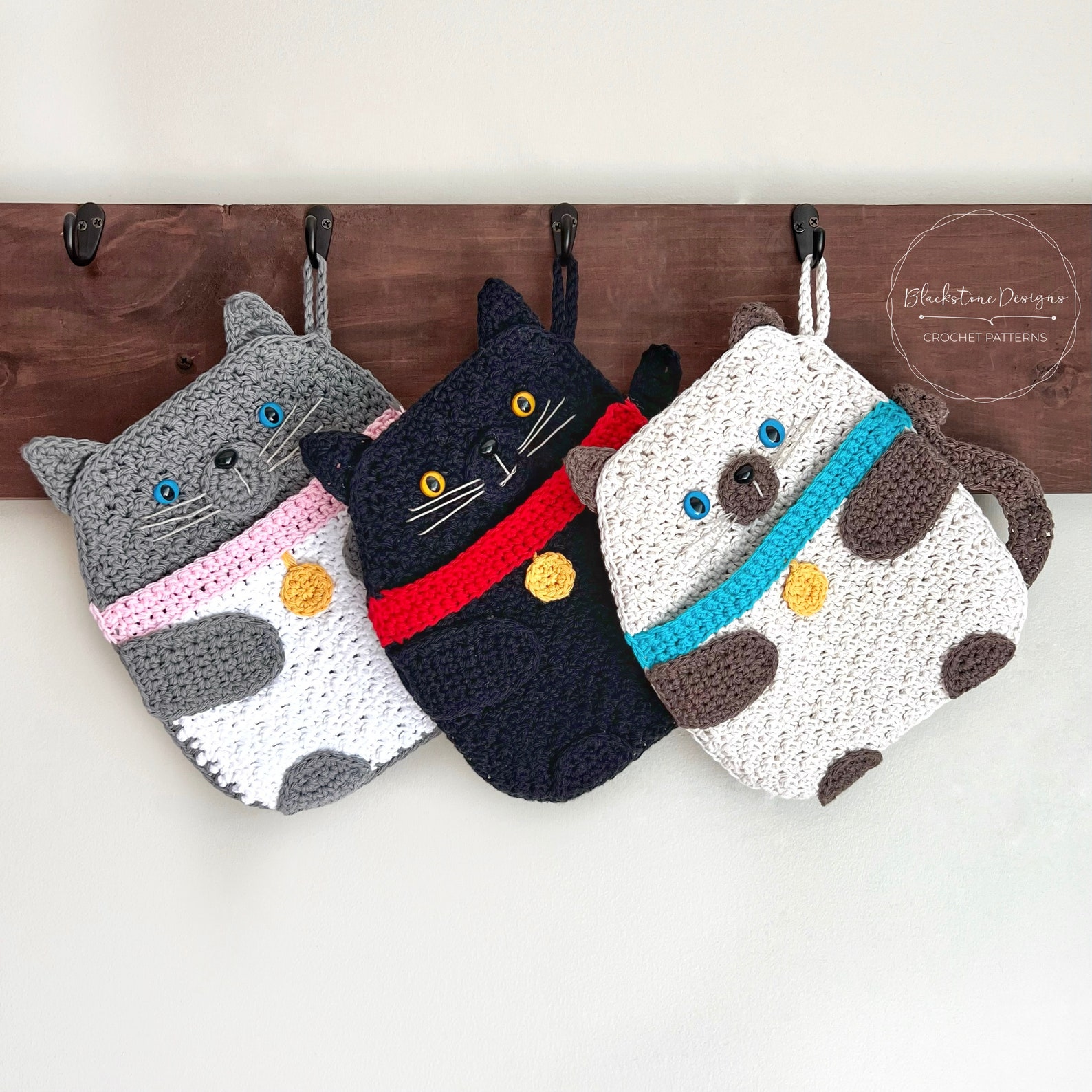 Crochet Pot Holder Pattern Kitty Cat Pot Holder Crochet Hot Etsy