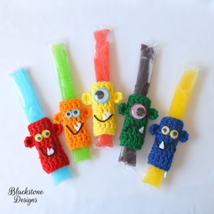 Crochet Cozy Pattern, Monster Ice Pop Holders, Summer, Popsicles, Classroom Gift, Birthday Party, Party Favors, Popsicle Cozy