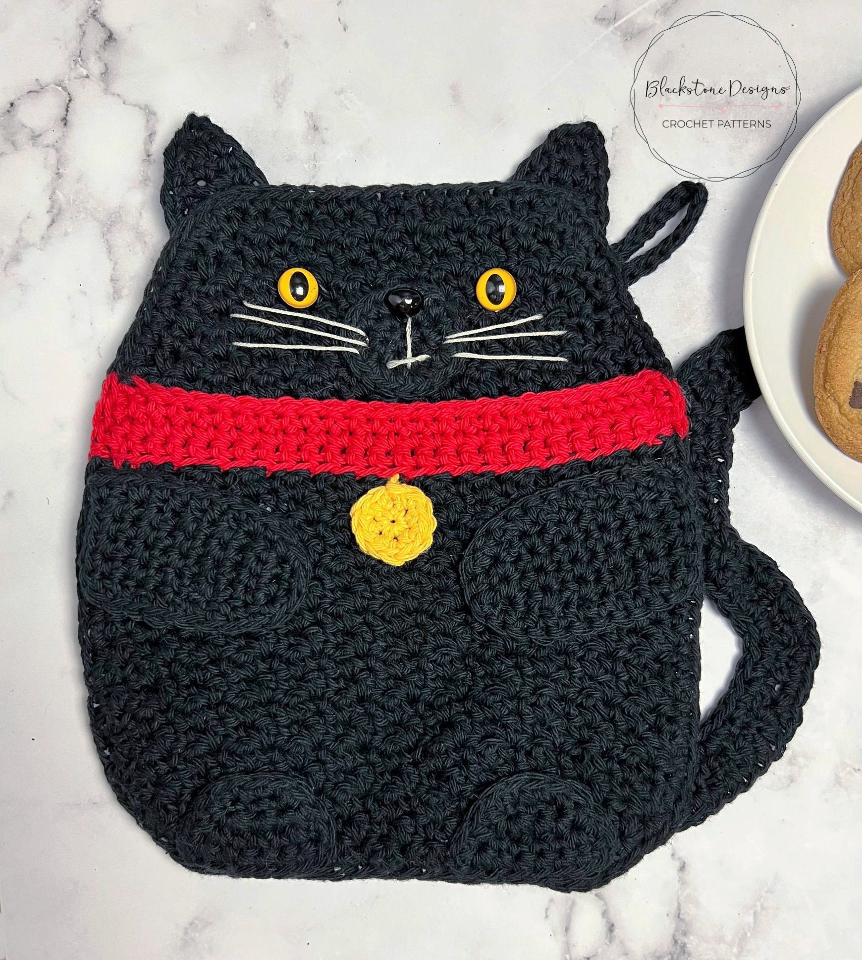 Crochet Pot Holder Pattern Kitty Cat Pot Holder Crochet Hot Etsy