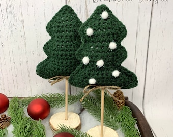 Crochet Decor Pattern, Stuffed Rustic Tree Decor, Crochet Tree, Christmas Tree, Stuffed Tree, Tree Pattern, Crochet Christmas Tree