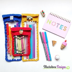 Crochet Pattern: Clear Window Pencil Pouch, Crochet Pouch Pattern, Back to School, Pencil Case, Crayon Pouch, Kindergarten, Pencil Holder