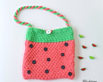Crochet Pattern: Tunisian Watermelon Bag, Tunisian Crochet Bag Pattern, Tunisian Crochet Pattern, Tunisian Simple Stitch, Tunisian Pattern