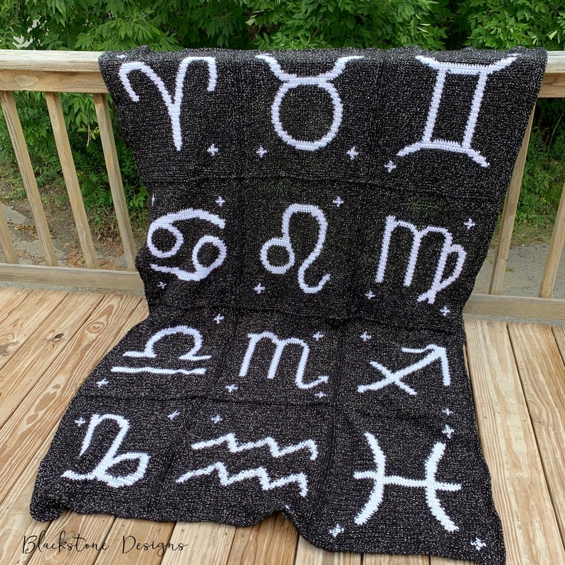 Crochet Blanket Pattern, Astrology Afghan, Crochet Blanket Pattern, Crochet Afghan Pattern, Zodiac Crochet Pattern, Crochet Astrology image 1