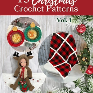 15 Christmas Crochet Patterns eBook Volume 1, Crochet Christmas Stockings, Christmas Decor Crochet Patterns, Crochet Christmas Ornaments