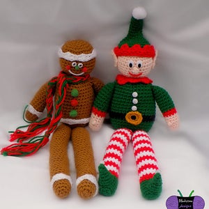 Crochet Pattern: Christmas Mantle Sitters, Crochet Decor Pattern, Christmas Decor, Christmas Characters, Decorations, Elf, Gingerbread