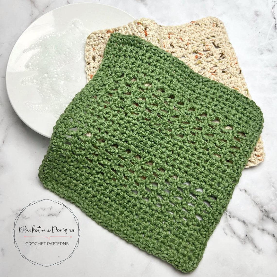 Crochet Washcloth Pattern Beginner Single Crochet Dishcloth Etsy