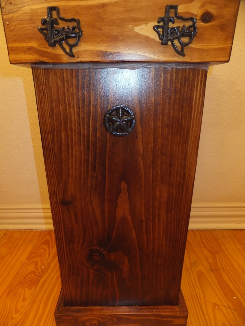 Bathroom Rustic Wood Trash Can Etsy