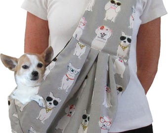 SALE! Dog Sling - Gray Dog Print