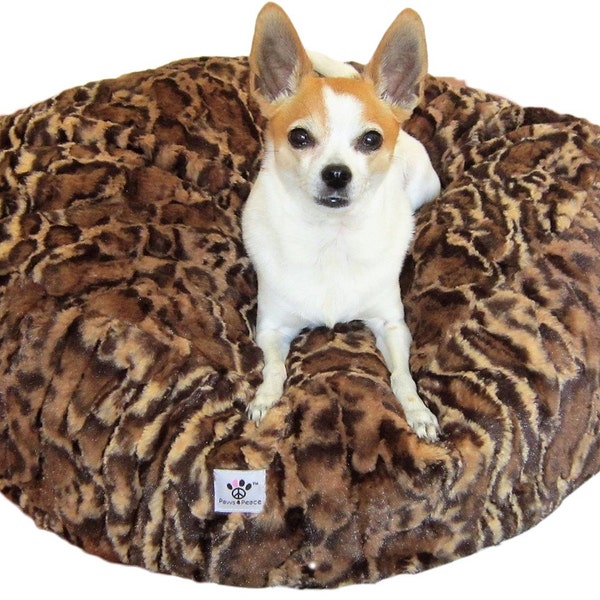 Dog Bed - Luxury Leopard Faux Fur