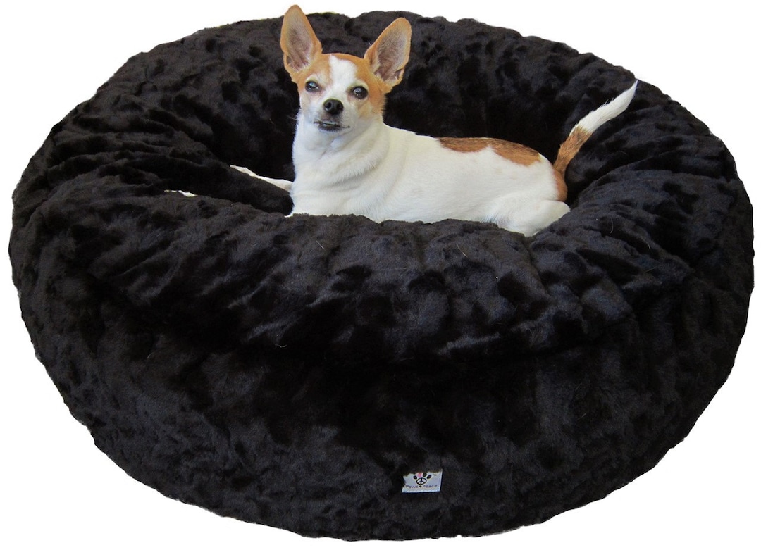 Luxury Dog Bed Large Black Solid Etsy