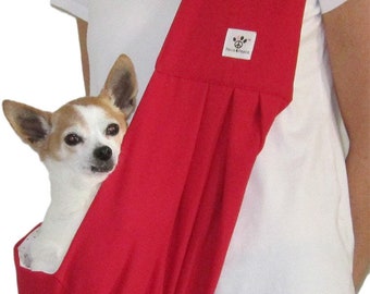 Dog Sling - Red Cotton