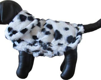Dog Jacket - Faux Fur Dalmation Spots