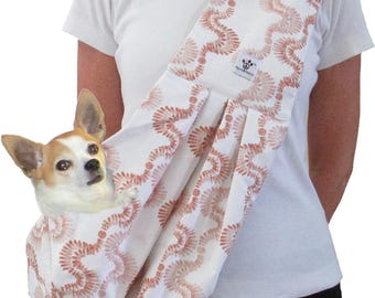 Dog Sling - Cotton Terra Cotta Swirl