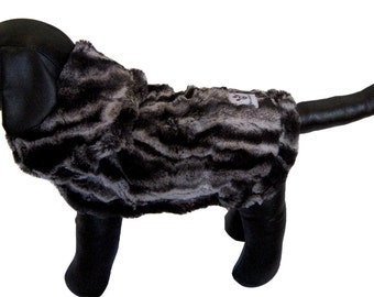 Luxury Designer Dog Jacket-Black Marble