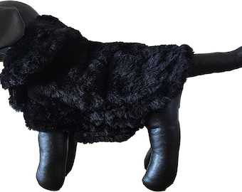 Dog Jacket - Faux Fur Black