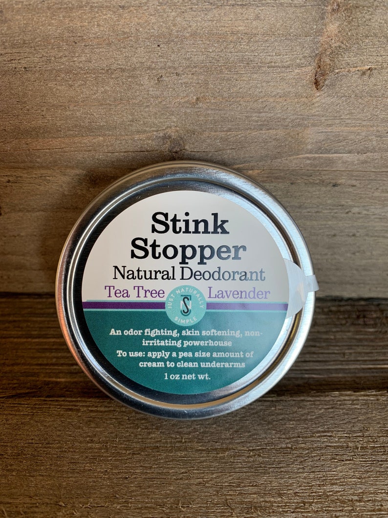 Natural Deodorant Cream Stink Stopper Tea Tree Lavender Aluminum Free, Non Irritating, Organic Ingredients image 1