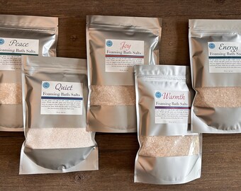 New Size! Foaming Bath Salts | Epsom Salt Mineral Bath Soak