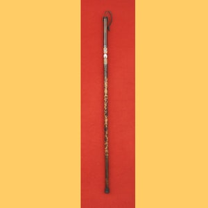 Walking Stick with Etched and Inked Color Design