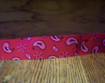 1 1/2" Wide Grosgrain Ribbon in Red Paisley