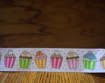 1 1/2" Wide Cupcake Print Grosgrain Ribbon
