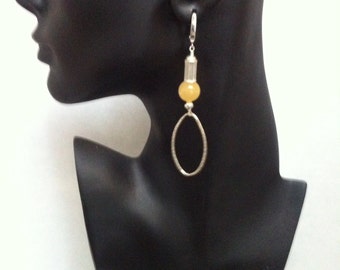 Earrings - Yellow Jade