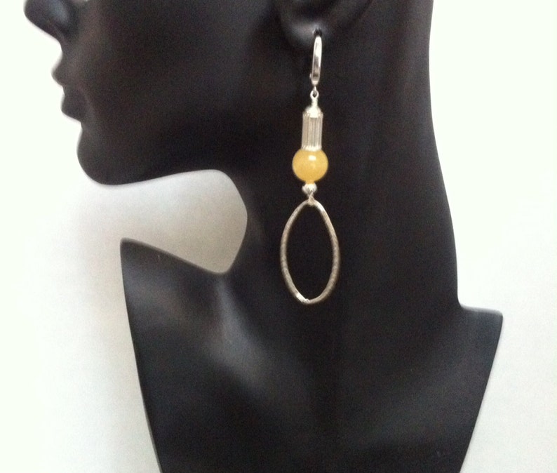 Earrings Yellow Jade image 1