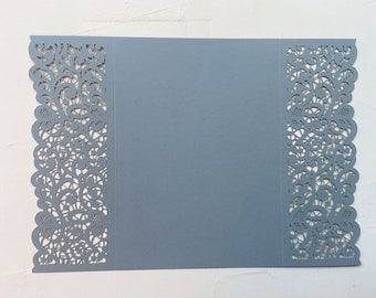 Dusty Blue Laser Gate Card, Dusty Blue DIY, Dusty Blue Invitation, Coral Invitation, Coral Laser Gate Card, Coral Wedding invitation DIY,