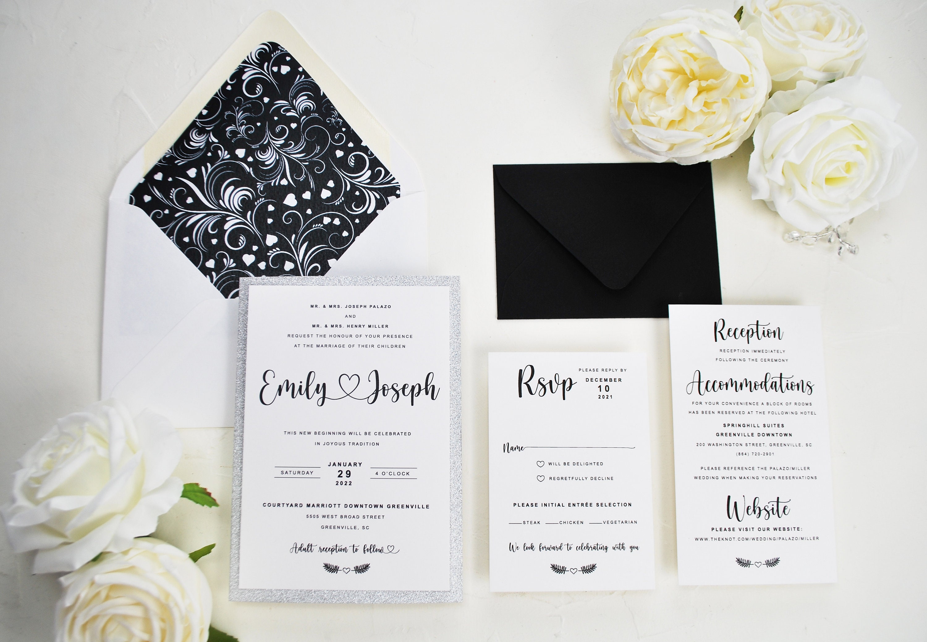 Luxe Black Wedding Invitations — Art Paper Scissors, 53 OFF