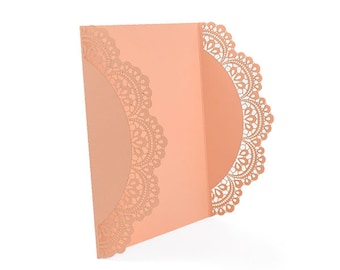 Coral Laser Gate Card, Coral Wedding invitation DIY, Dusty Blue Laser Gate Card, Dusty Blue DIY, Dusty Blue Invitation, Coral Invitation