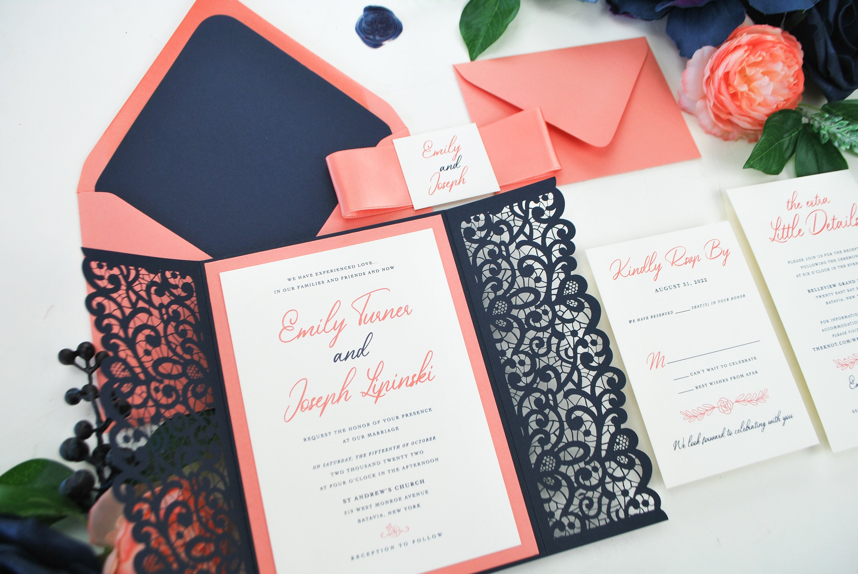 Invitations & Announcements Succulents Wedding Invitations Lace Laser