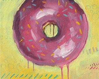 Dripping Donut Giclee Print