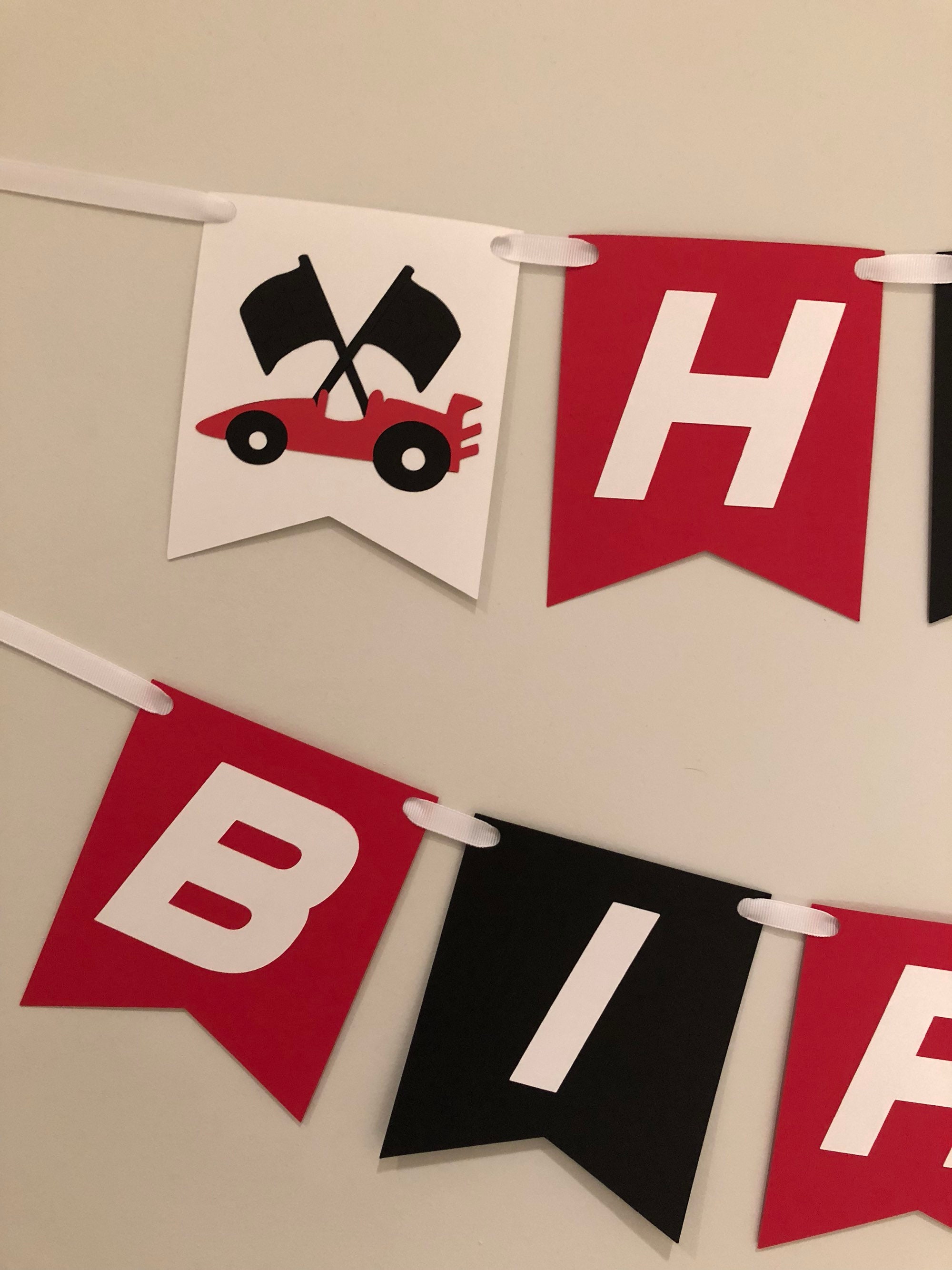 race-car-birthday-banner-racing-racecar-decorations-party-etsy