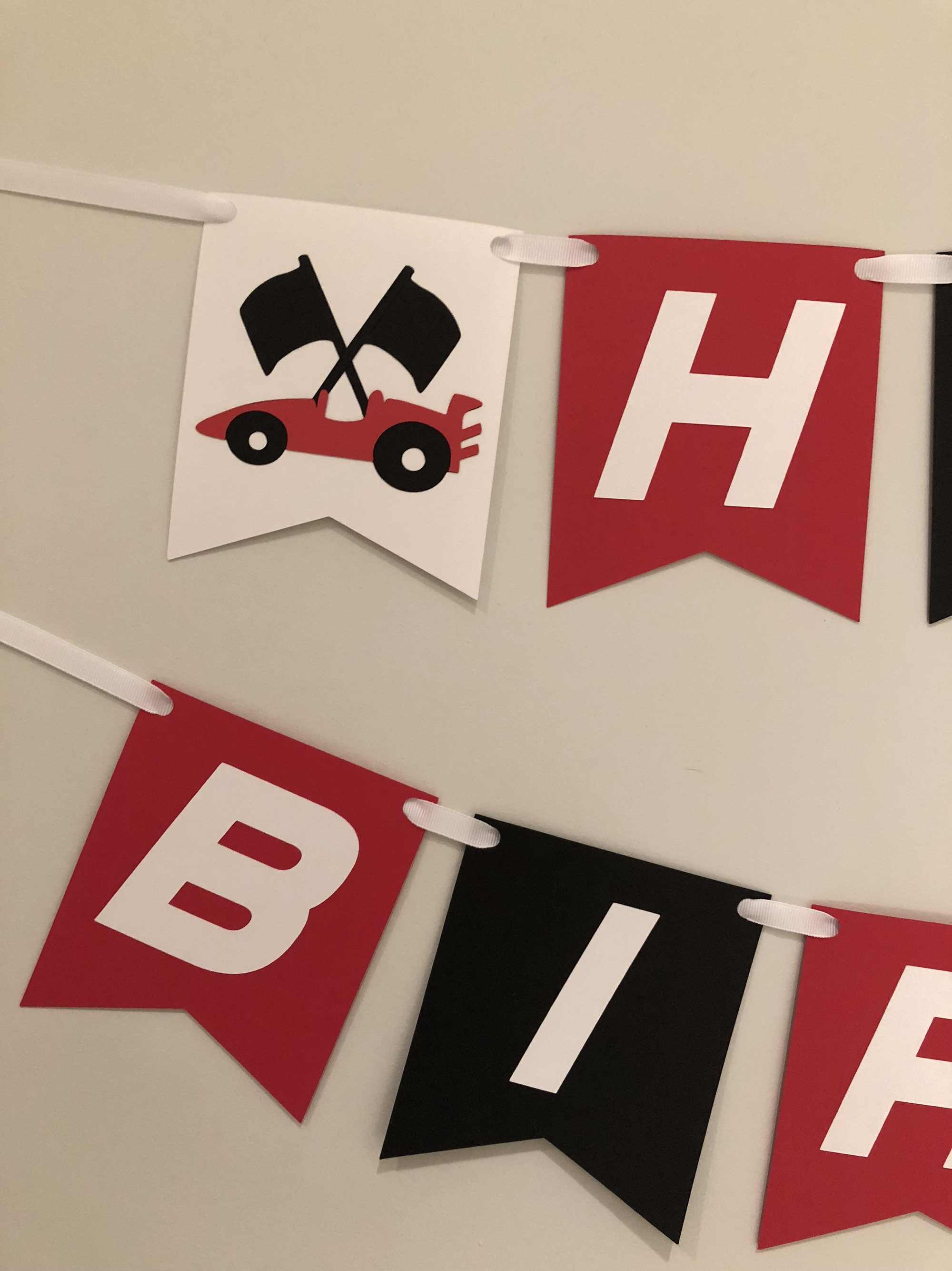 Race Car Birthday Banner Racing Racecar Decorations Party Etsy