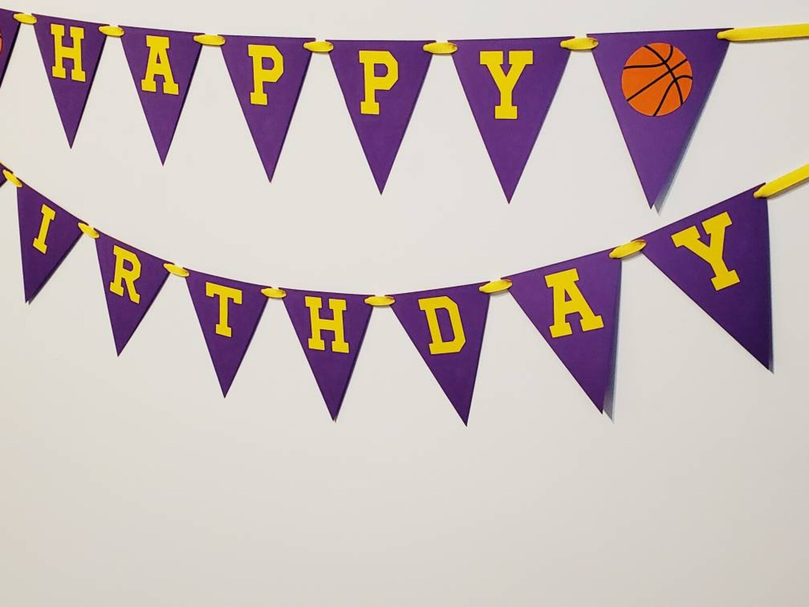 LA Lakers Basketball Birthday Party Banner Decorations Room | Etsy