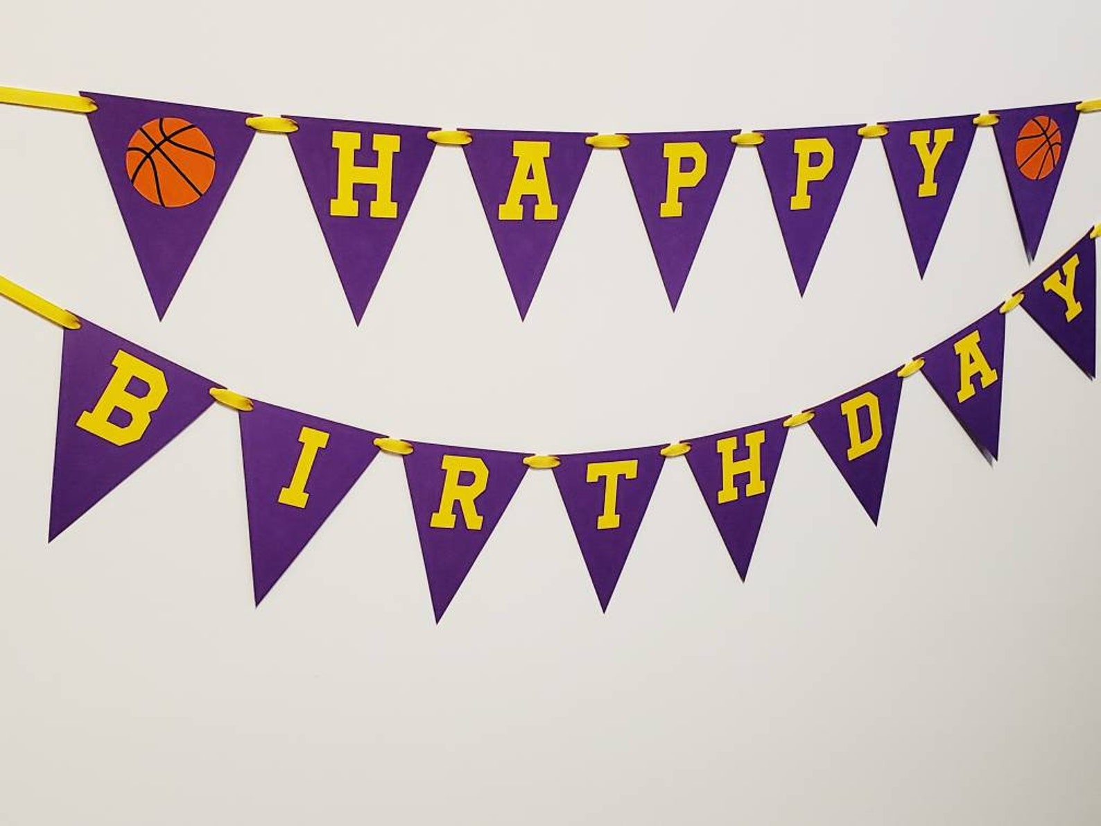 LA Lakers Basketball Birthday Party Banner Decorations Room | Etsy