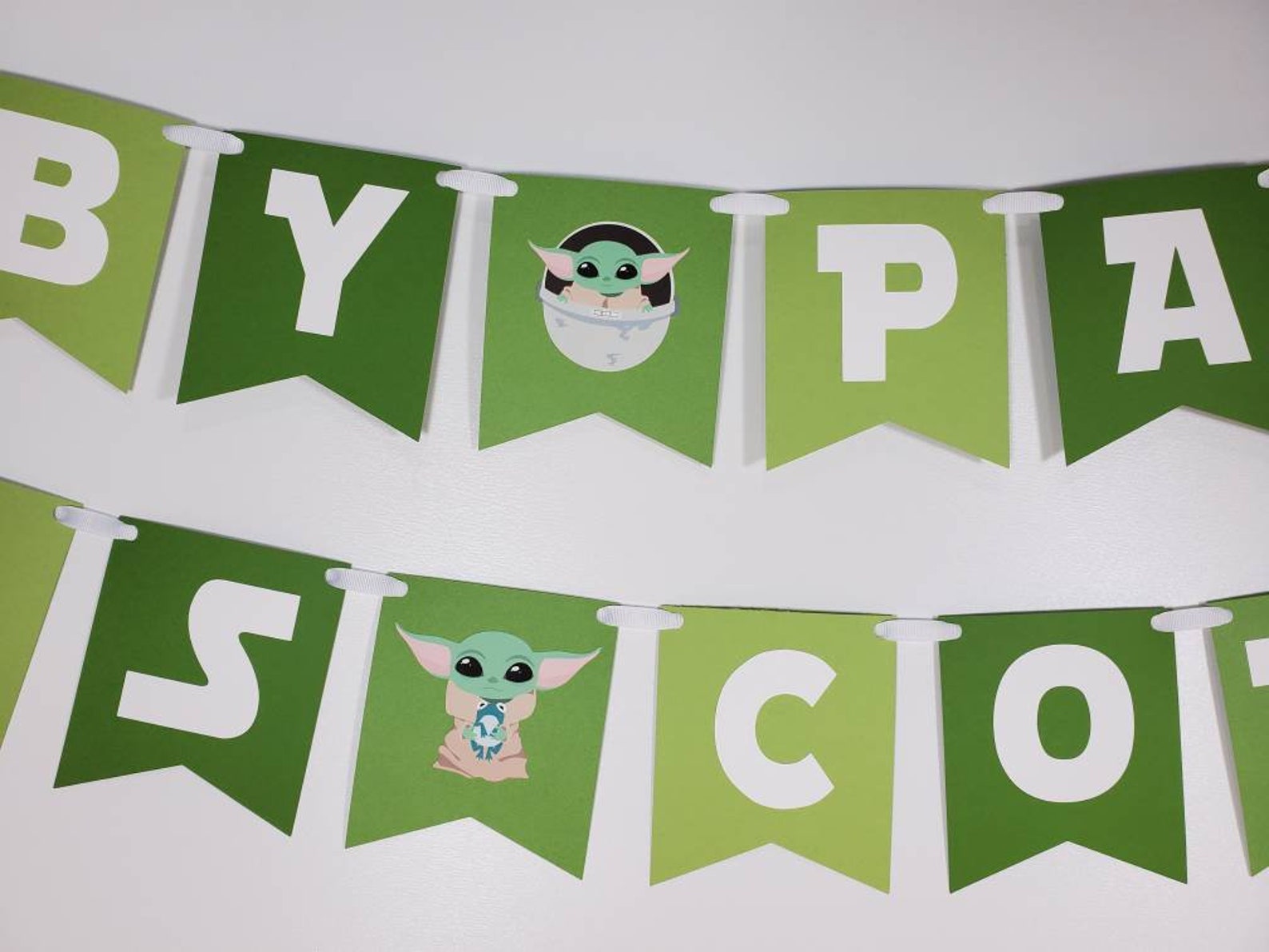 Yoda Baby Shower Party Decorations Banner Green Garland Baby Etsy