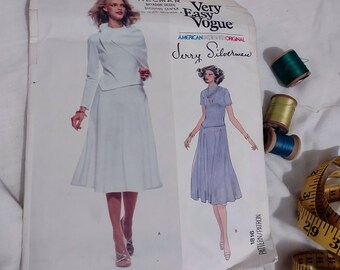 Vogue 1816 One-Piece Dress Pattern Cocktail Dress or Day Dress Vogue American Jerry Silverman Size 14 Bust 36 Womens Sewing Patterns