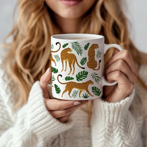 Leopard Print Coffee Mug: Safari Animal Ceramic Drinkware