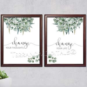 Change Your Thoughts Change Your Life - 8 x 10&quot; Digital Art Print - Home Printable Decor - Instant Download
