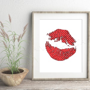 Kiss Kiss - 8 x 10&quot; Digital Art Print - Printable Decor - Instant Download - Pop Art