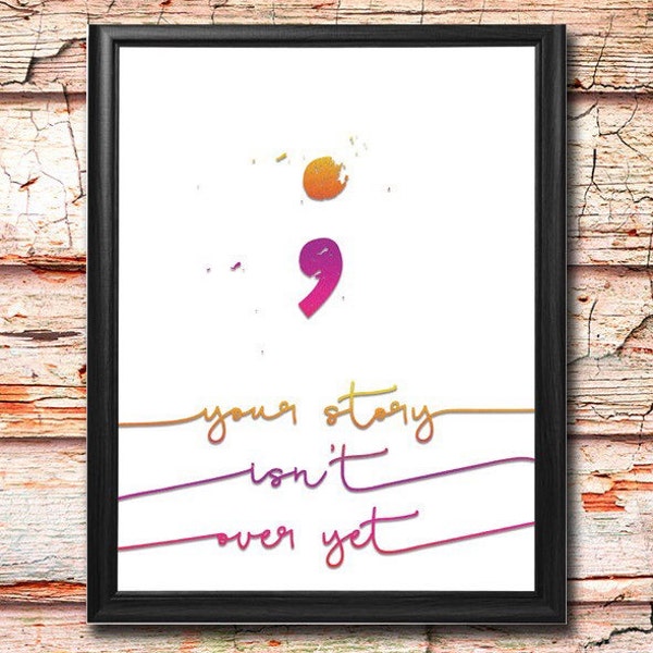 Semicolon Wall Art - Etsy