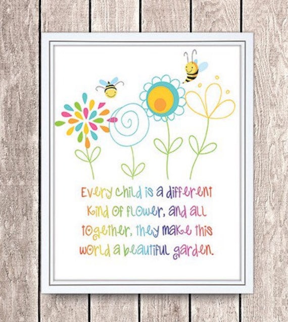 Every Child is a Different Kind of Flower 8 x 10 Digital Etsy