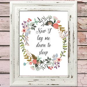 Now I Lay Me Down to Sleep - 8 x 10 Digital Art Print - Printable Decor - Nursery Decor - Nursery Art