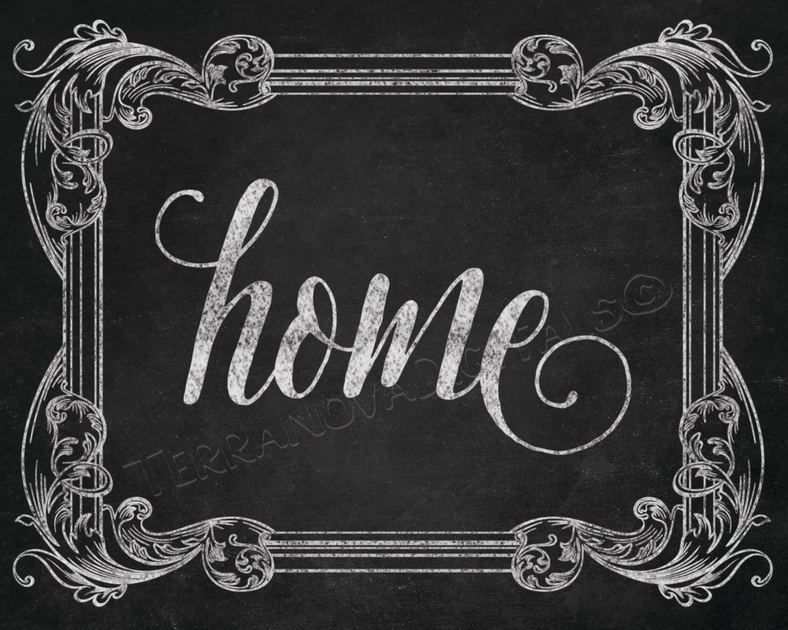 Home Chalkboard Art 10 X 8 Digital Art Print Home Printable Decor