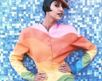 Thierry Mugler 'rainbow' wool-blend suit, 'Été Hawaii' collection, Spring-Summer 1990