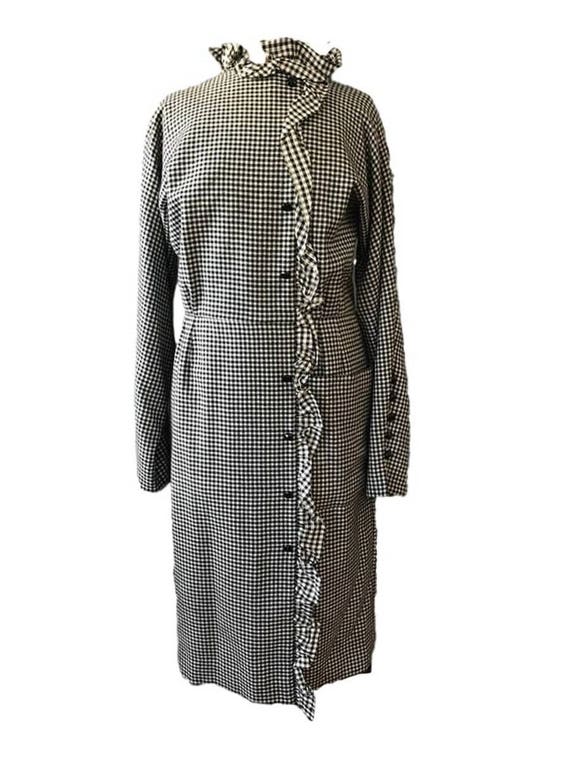 L XL HAUTE COUTURE Nina Ricci houndstooth dress,