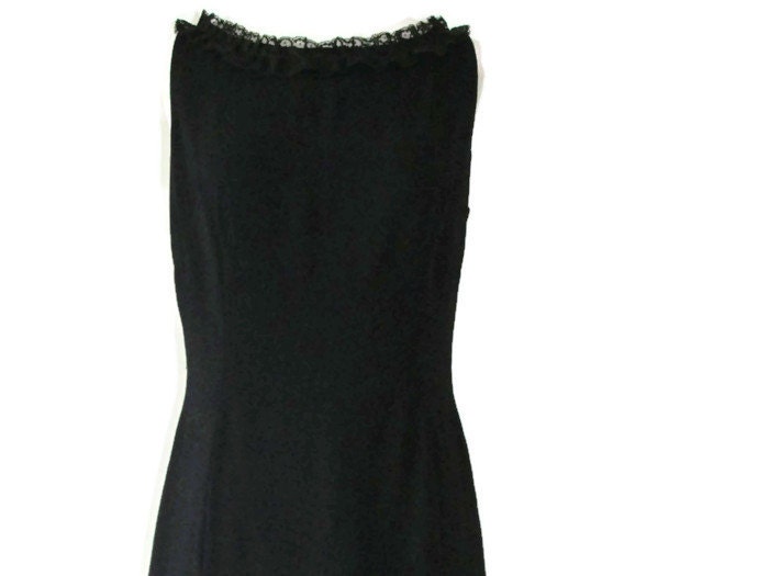 Image of S Designer Black Cocktail Sleeveless Dress Delmar Couture Knightsbridge Size Medium M Vintage Evening