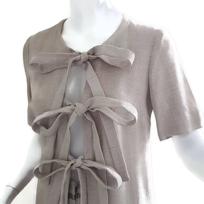 Image of S Rare Jean Varon Trouser Suit, Car Wash Hem Coat With Ties, Check Plaid Trousers Uk , Us , Xs Mint Condition, Suit