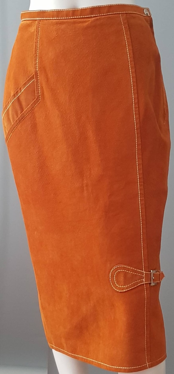 XS S 70s bill gibb suede wiggle skirt, bill gibb l